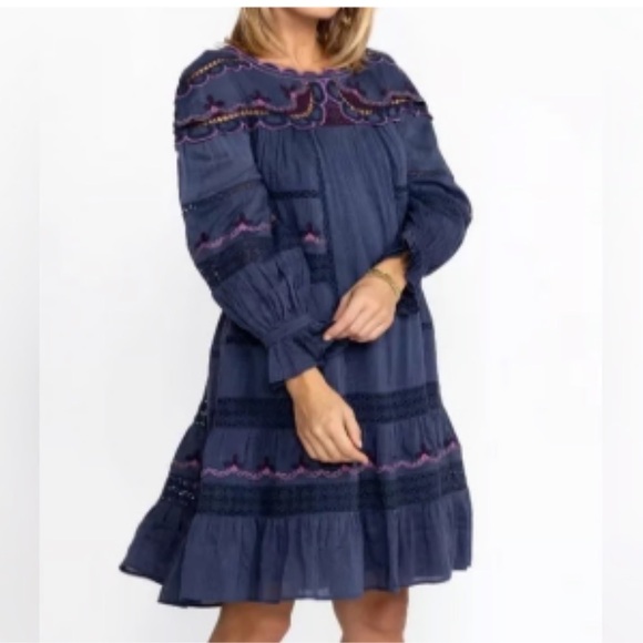 Johnny Was Embroidered Reina Linen Oversized Dress XS - Picture 2 of 14